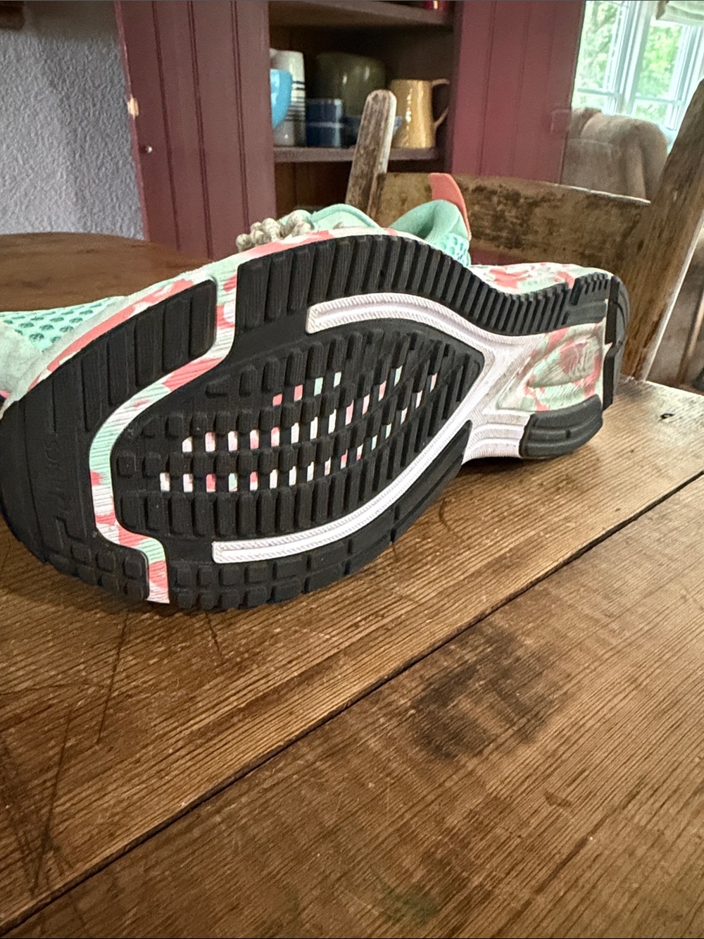 ASICS mint green & coral athletic running shoes - Picture 5 of 7